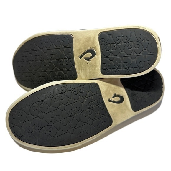 Olukai‎ Leather and Mesh Slip On Shoes Woman’s Size 9.5 Navy Blue and Gray - Picture 5 of 9